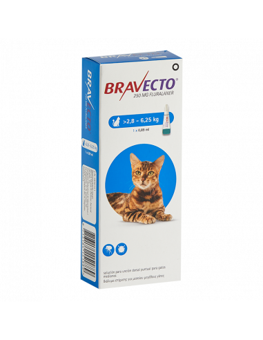 BRAVECTO SPOT ON GATOS 250 mg (2,8 a...