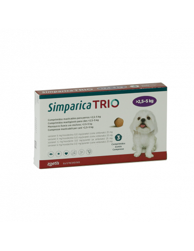 SIMPARICA TRIO 2,6 - 5 KG 3 Comprimidos