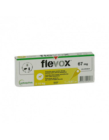 FLEVOX 67 mg PERROS (2-10 kg) 1 pipeta