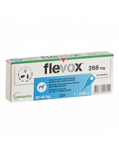 FLEVOX 268 mg PERROS (20-40 kg) 1 pipeta