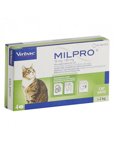 MILPRO 16 mg/40 mg 4 COMPRIMIDOS...