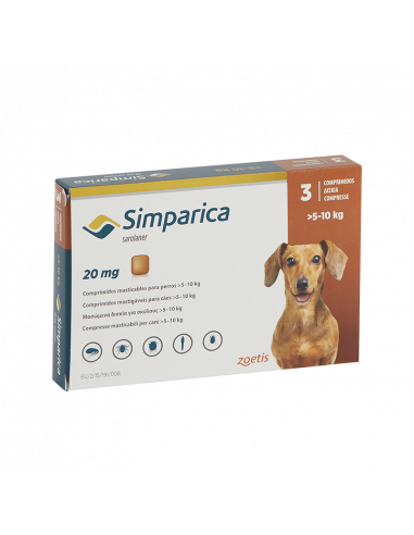 SIMPARICA 20 mg 5 - 10 kg 3 Comprimidos
