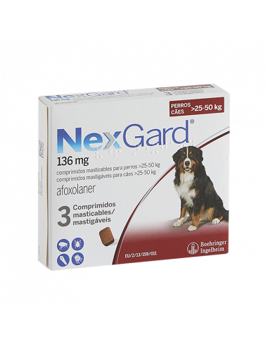 NEXGARD 3 Comprimidos 136 mg (25 a 50...