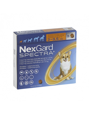 NEXGARD SPECTRA 3 Comprimidos XS (2 a...
