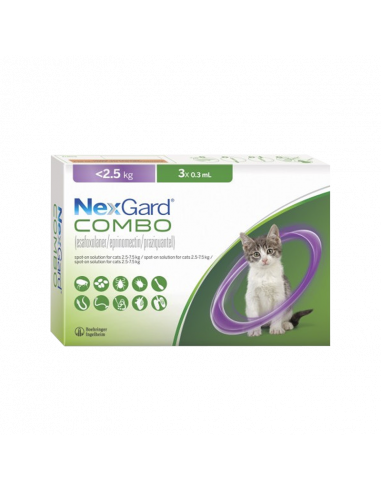 NEXGARD COMBO GATO S (MENOS 2,5 KG )...