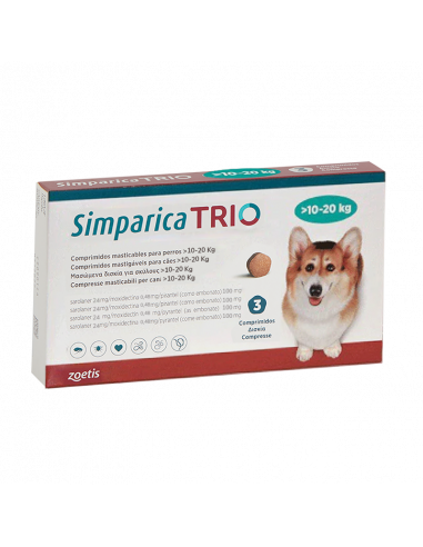 SIMPARICA TRIO 10 - 20 KG 3 Comprimidos