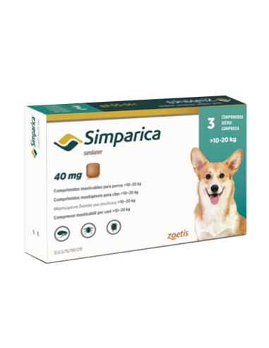 SIMPARICA 40 mg 10 - 20 kg 3 Comprimidos