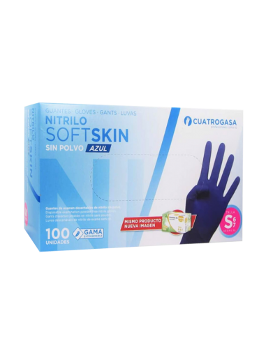 GUANTES NITRILO SOFTSKIN AZUL TALLA:...