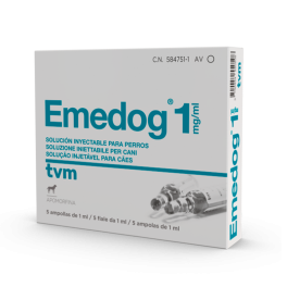 EMEDOG 1 MG/ML INY 5 AMP X...