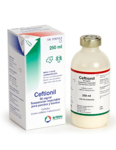 CEFTIONIL 50MG 250 ML SOL INY BOVINO...