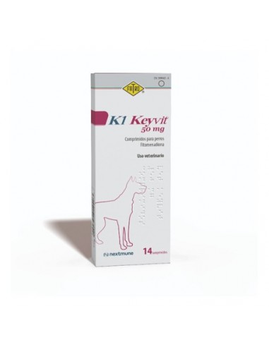 K1 KEYVIT 50MG 14 COMP PERRO