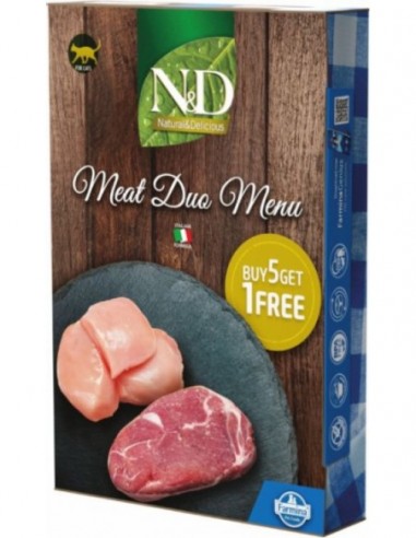 N&D NATURAL CAT MEAT DUO MENU 6X70G...