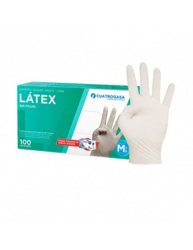 GUANTES LATEX SIN POLVO TALLA: L 100UD