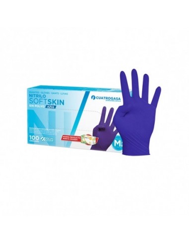 GUANTES NITRILO SOFTSKIN AZUL TALLA:...