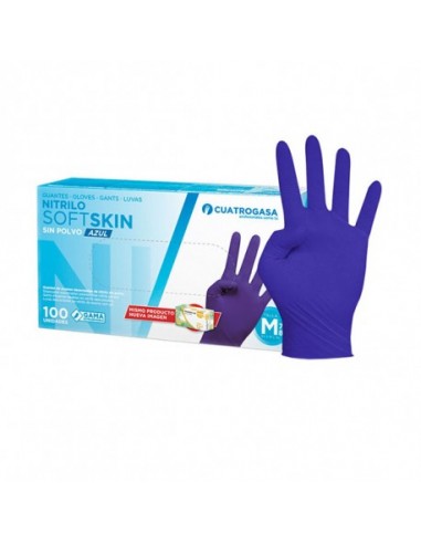 GUANTES NITRILO SOFTSKIN AZUL TALLA:...